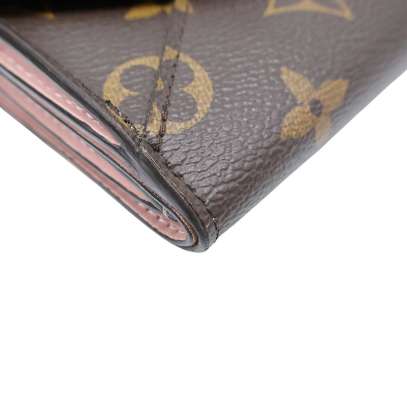 棕色 原花 PVC塗層帆布 信封式 三折扣式短夾【LOUIS VUITTON LV 路易威登】 M81665-6
