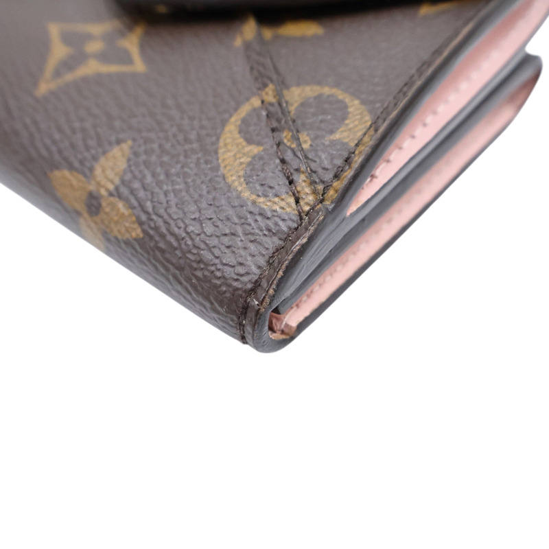 棕色 原花 PVC塗層帆布 信封式 三折扣式短夾【LOUIS VUITTON LV 路易威登】 M81665-7