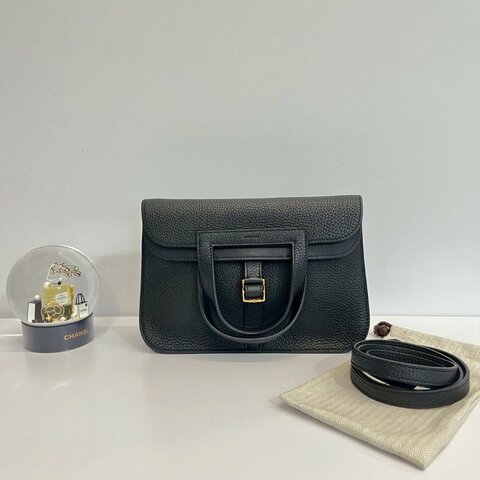 Hermes Halzan 25黑金 B刻TC皮全配98新 台灣購證