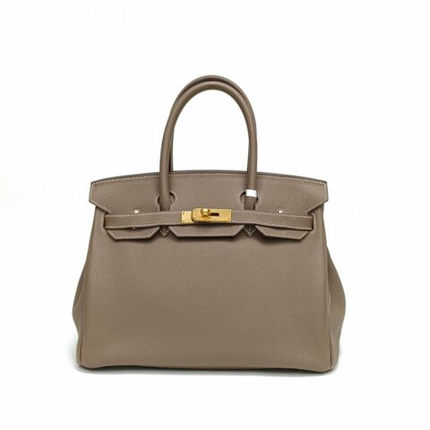 HERMES Birkin3018大象灰Togo皮A刻金扣肩背包