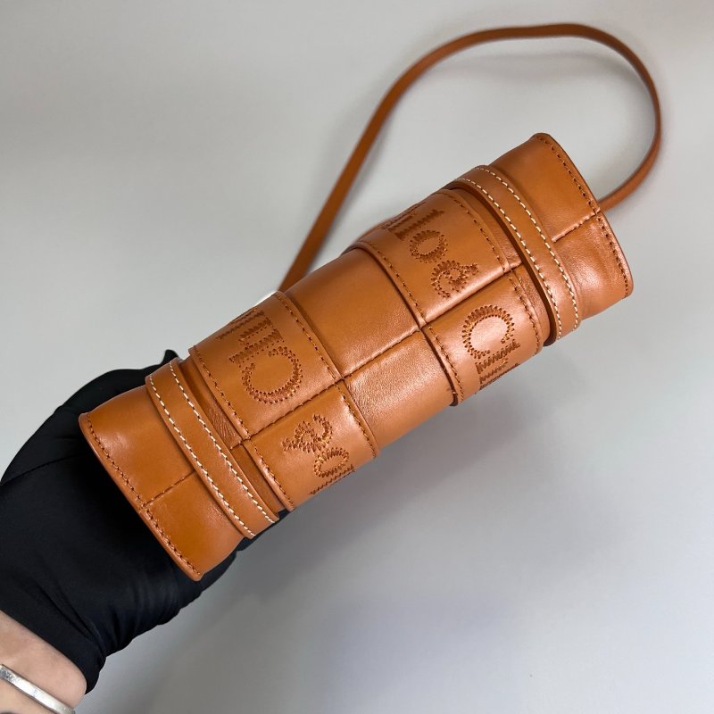 全新品 CHLOE 棕色皮革WOODY MINI 包-4