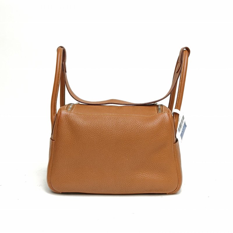 HERMES Lindy2637金棕色TC皮X刻銀扣肩背包-2