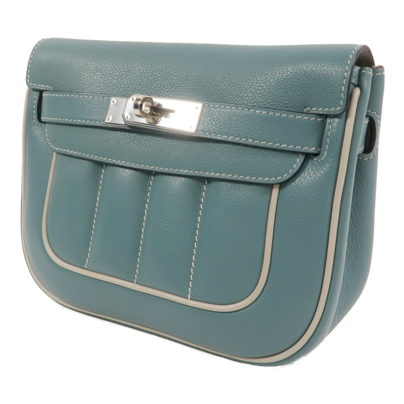 HERMES Eevercolor皮革Mini Berline肩背袋Ciel/Girs Pearl-2