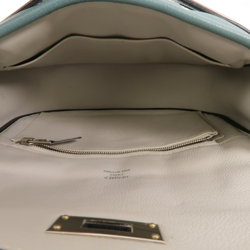 HERMES Eevercolor皮革Mini Berline肩背袋Ciel/Girs Pearl-4