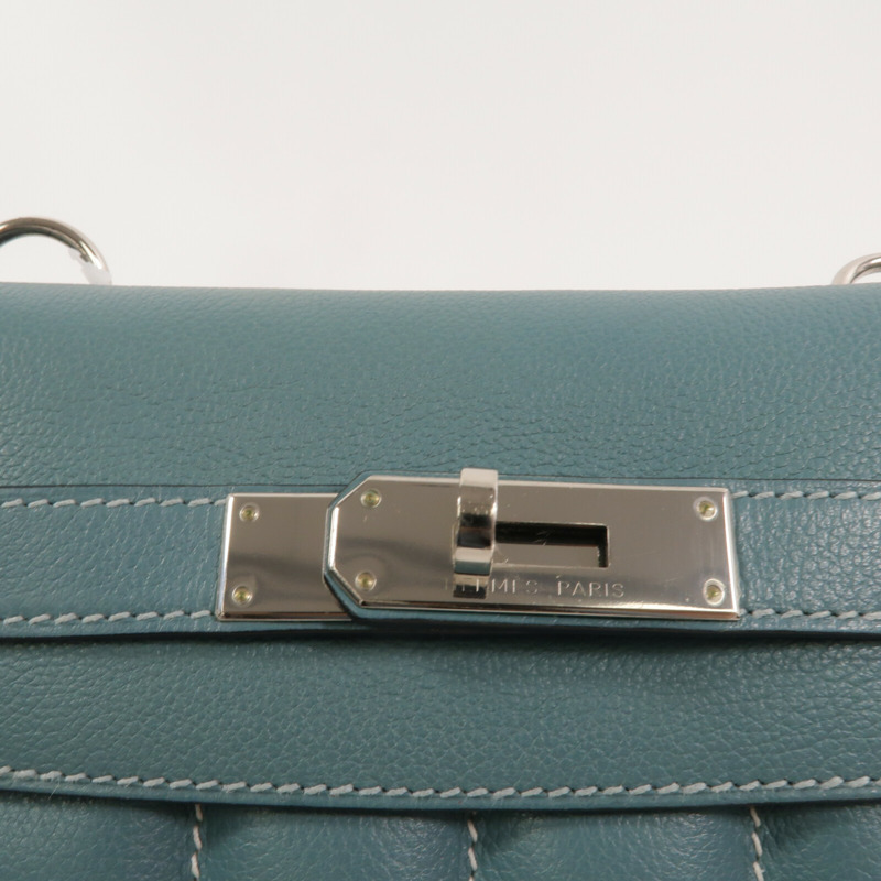 HERMES Eevercolor皮革Mini Berline肩背袋Ciel/Girs Pearl-6