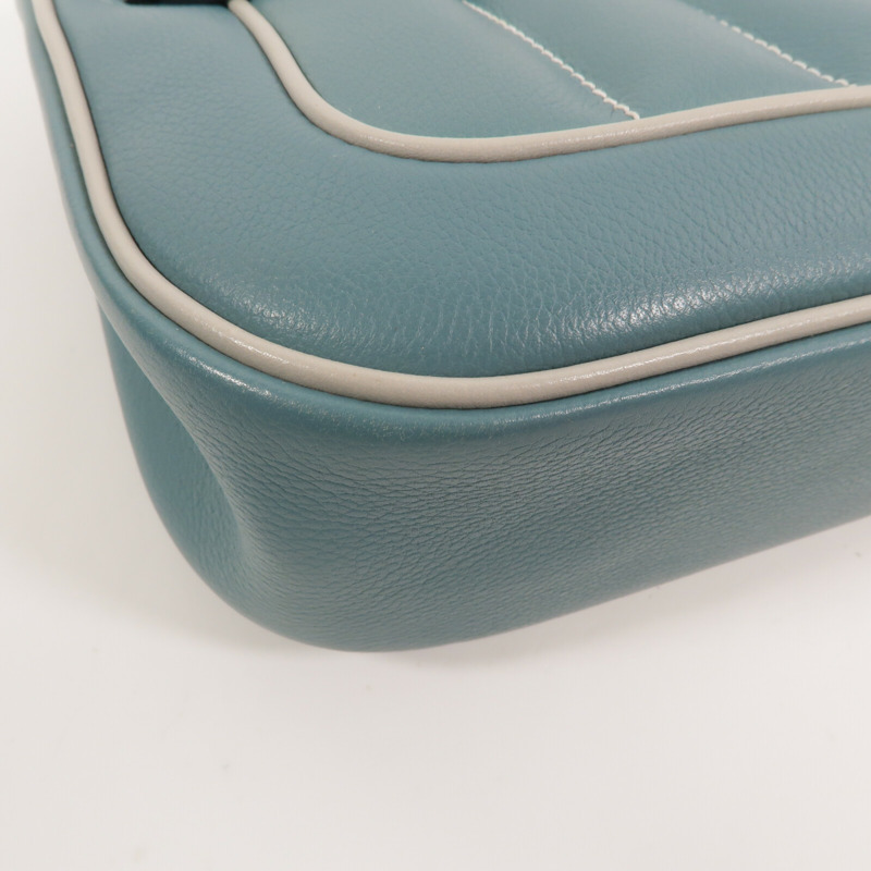 HERMES Eevercolor皮革Mini Berline肩背袋Ciel/Girs Pearl-10