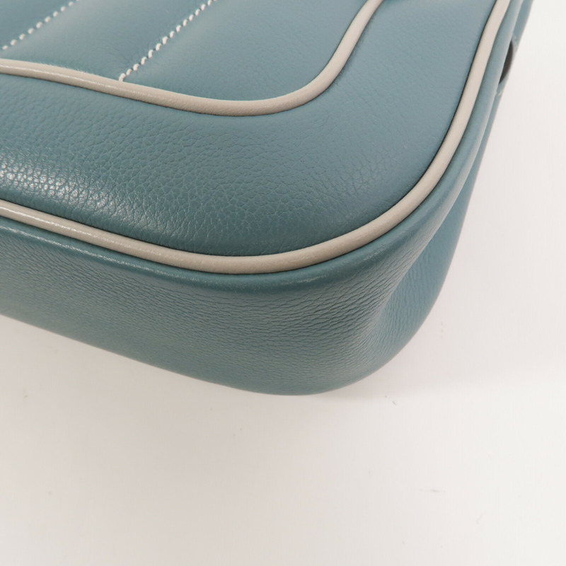 HERMES Eevercolor皮革Mini Berline肩背袋Ciel/Girs Pearl-11