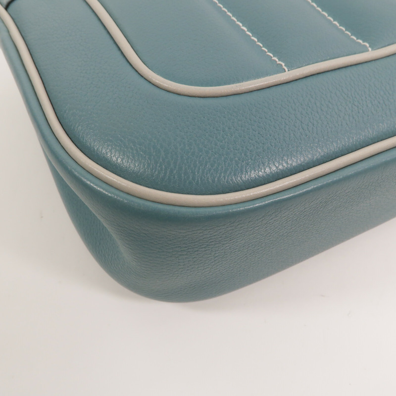 HERMES Eevercolor皮革Mini Berline肩背袋Ciel/Girs Pearl-12