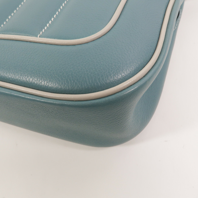 HERMES Eevercolor皮革Mini Berline肩背袋Ciel/Girs Pearl-13