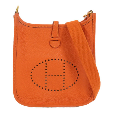 HERMES Clemence皮革Evelyne TPM肩背袋Orange