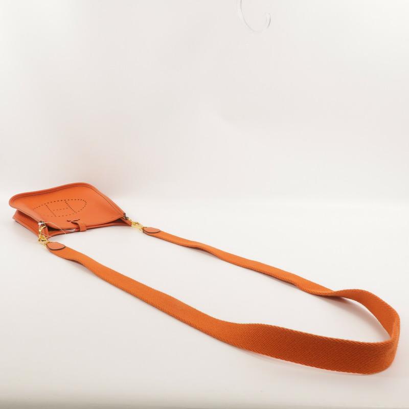HERMES Clemence皮革Evelyne TPM肩背袋Orange-7