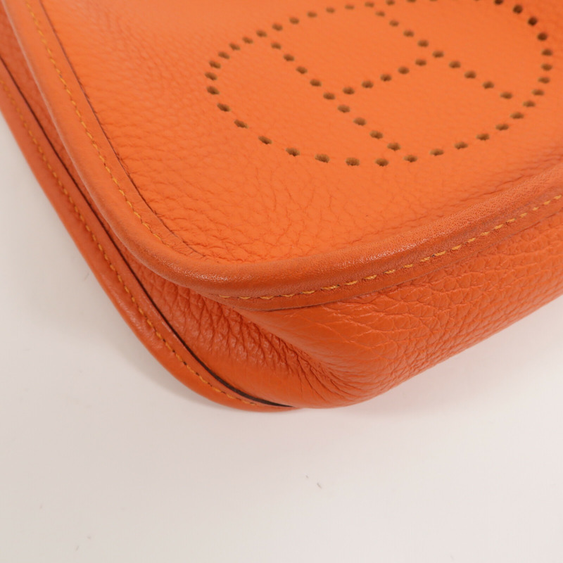 HERMES Clemence皮革Evelyne TPM肩背袋Orange-8