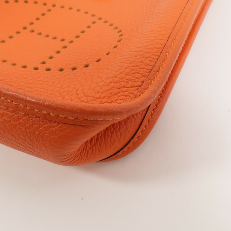 HERMES Clemence皮革Evelyne TPM肩背袋Orange-9