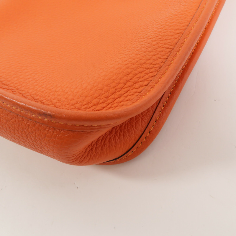HERMES Clemence皮革Evelyne TPM肩背袋Orange-11