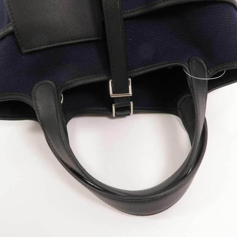 HERMES 帆布Picotin PM手提袋Noir/Caban-8