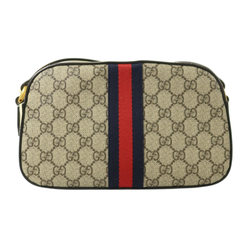 GUCCI 塗層帆布/牛皮皮革Oplidia Camera Bag金扣肩背袋-1