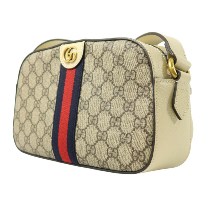 GUCCI 塗層帆布/牛皮皮革Oplidia Camera Bag金扣肩背袋-2