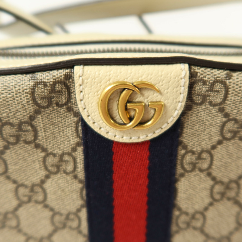 GUCCI 塗層帆布/牛皮皮革Oplidia Camera Bag金扣肩背袋-9