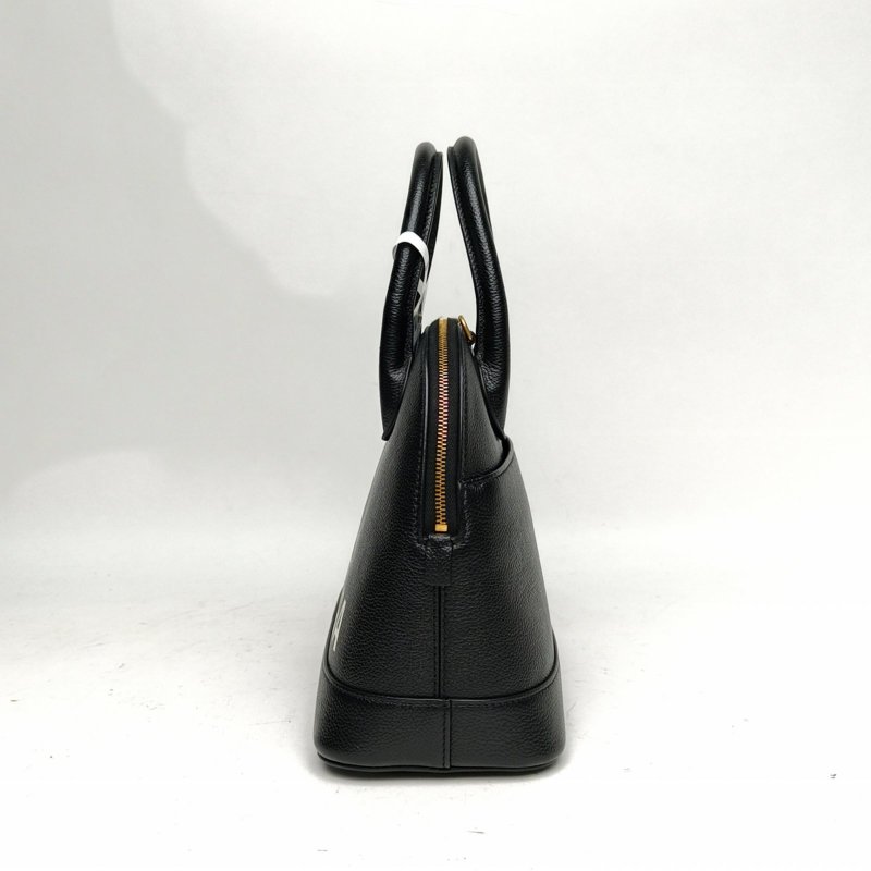 BALENCIAGA 黑色牛皮logo手提貝殼包小號肩背包-1