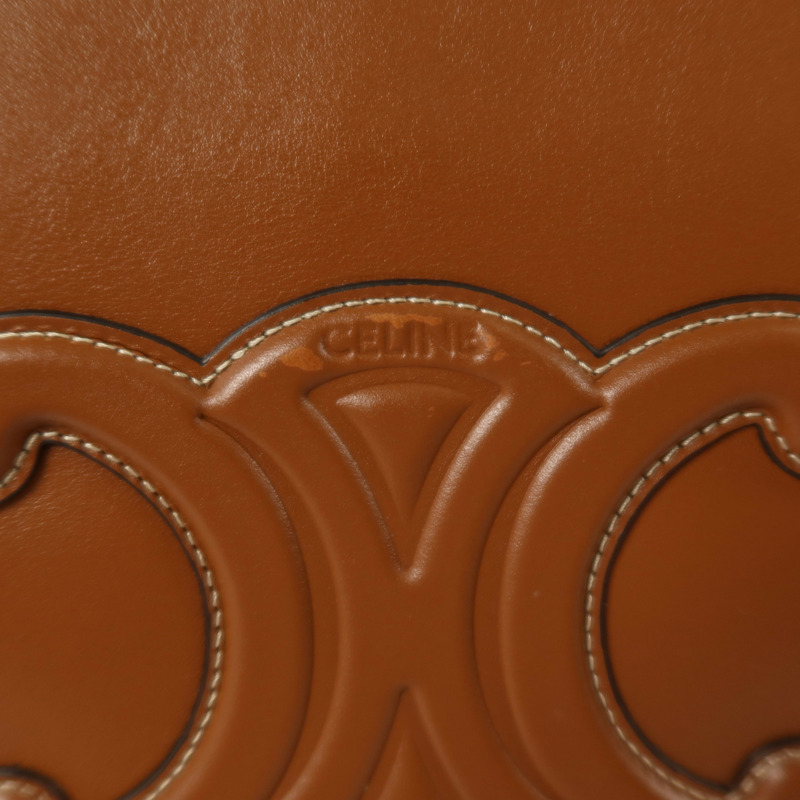 CELINE 牛皮皮革Small Cuir Triomphe Bucket金扣肩背袋-14