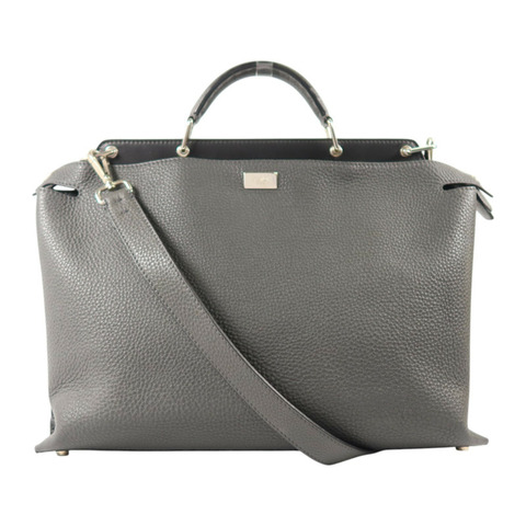 FENDI 牛皮皮革Peekaboo Iseeu銀扣手挽肩背兩用袋