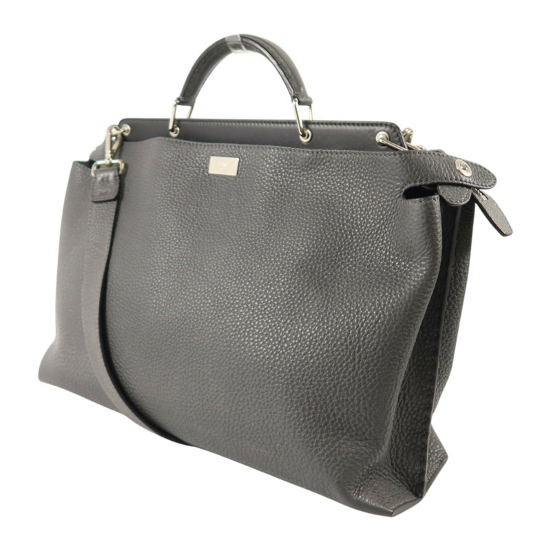 FENDI 牛皮皮革Peekaboo Iseeu銀扣手挽肩背兩用袋-2
