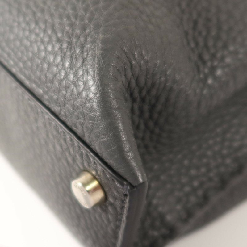 FENDI 牛皮皮革Peekaboo Iseeu銀扣手挽肩背兩用袋-11