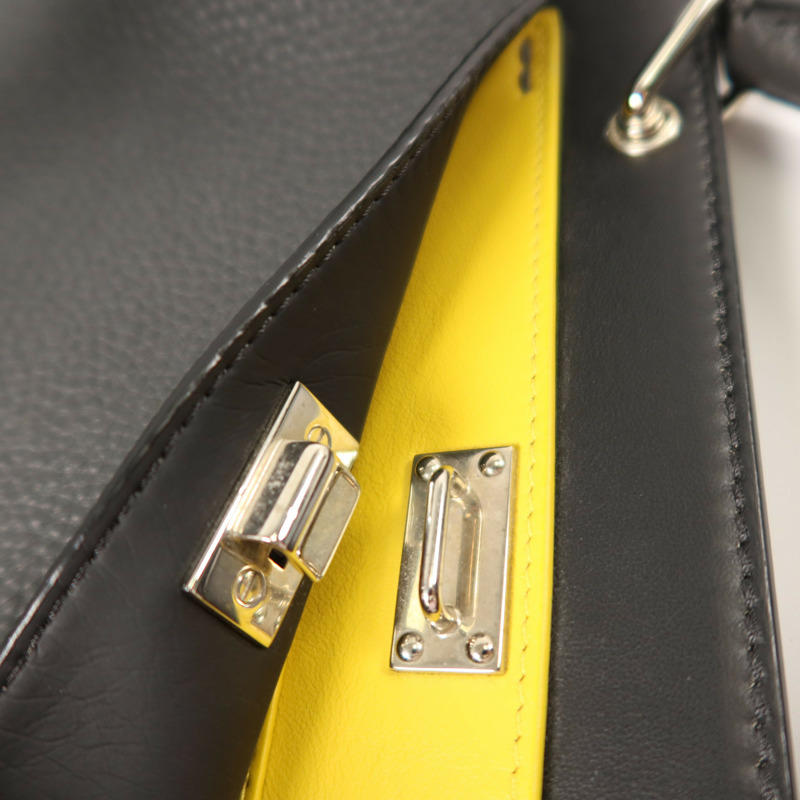 FENDI 牛皮皮革Peekaboo Iseeu銀扣手挽肩背兩用袋-16