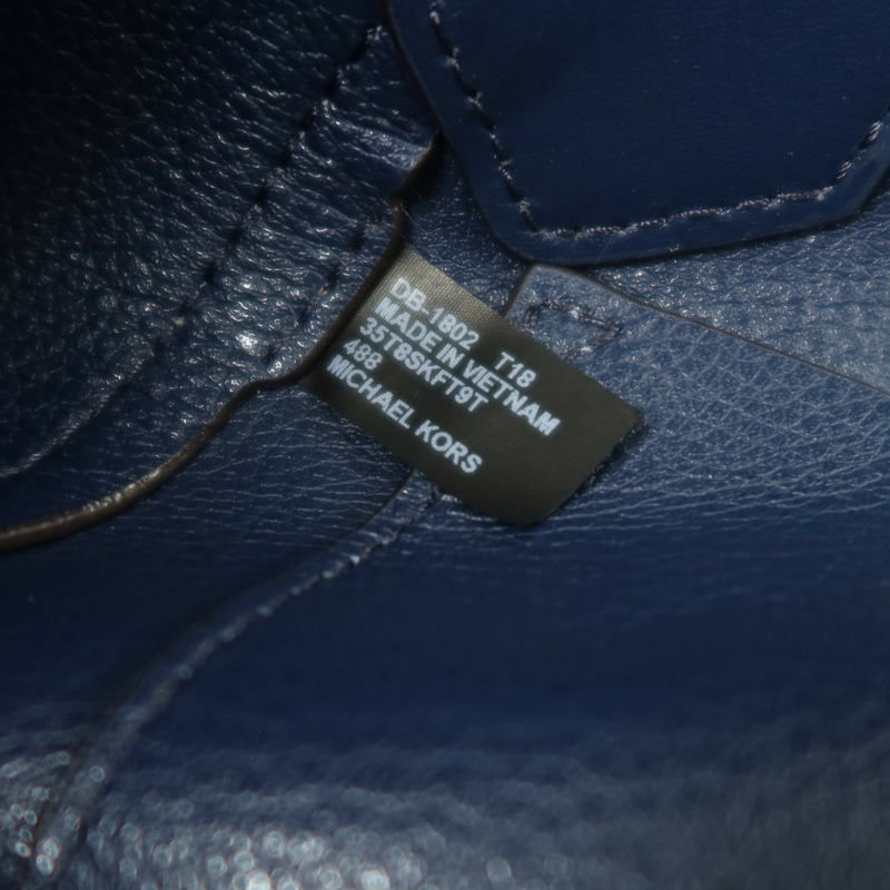 Michael Kors 牛皮皮革Tote Bag銀扣肩背袋-5