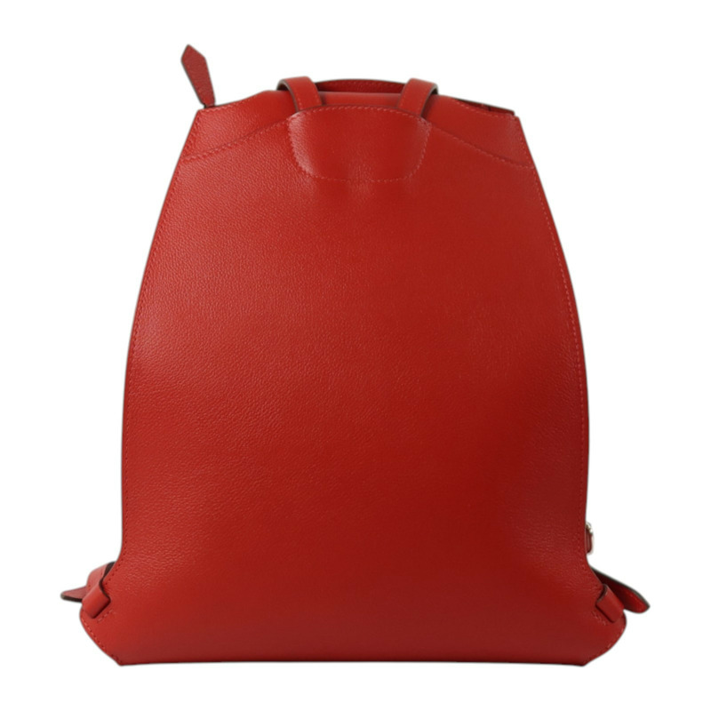 HERMES Evercolor皮革Sac A Dos GR24銀扣背包Rouge Piment-1
