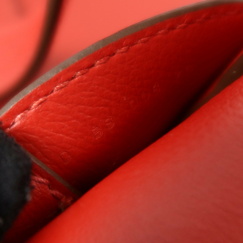 HERMES Evercolor皮革Sac A Dos GR24銀扣背包Rouge Piment-6
