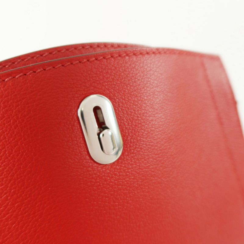 HERMES Evercolor皮革Sac A Dos GR24銀扣背包Rouge Piment-8