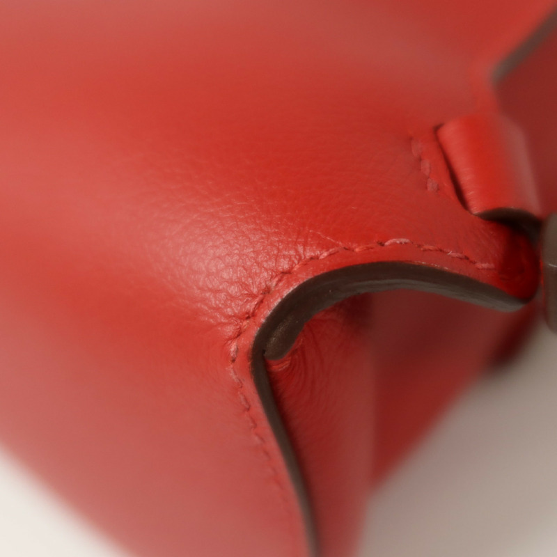 HERMES Evercolor皮革Sac A Dos GR24銀扣背包Rouge Piment-13