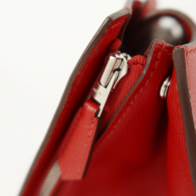HERMES Evercolor皮革Sac A Dos GR24銀扣背包Rouge Piment-14