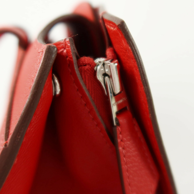HERMES Evercolor皮革Sac A Dos GR24銀扣背包Rouge Piment-15