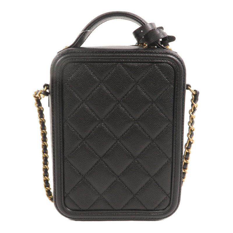CHANEL 牛皮皮革North South Vanity鏈帶手挽肩背兩用袋-1