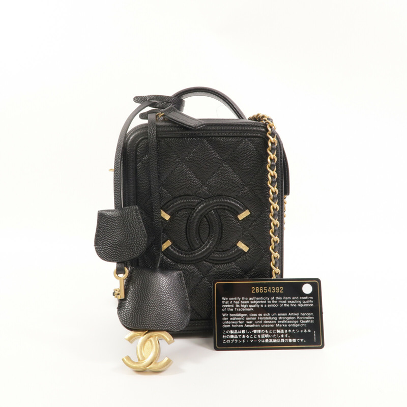 CHANEL 牛皮皮革North South Vanity鏈帶手挽肩背兩用袋-9