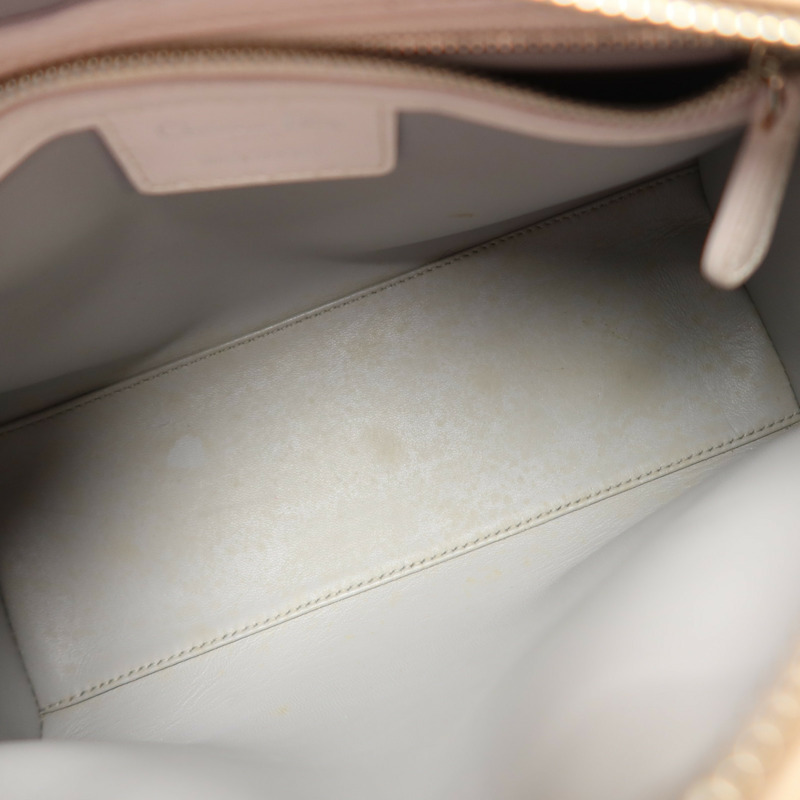 Dior 羊皮皮革Lady Dior Medium銀扣手挽袋-4