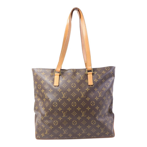 LOUIS VUITTON Monogram Cabas Mezzo金扣肩背袋棕色