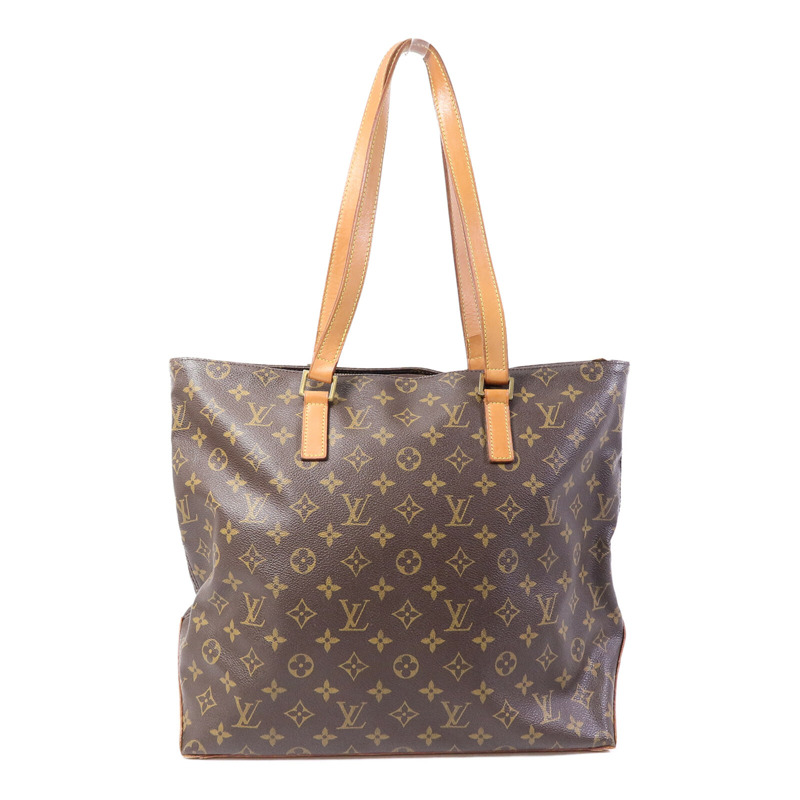 LOUIS VUITTON Monogram Cabas Mezzo金扣肩背袋棕色-1