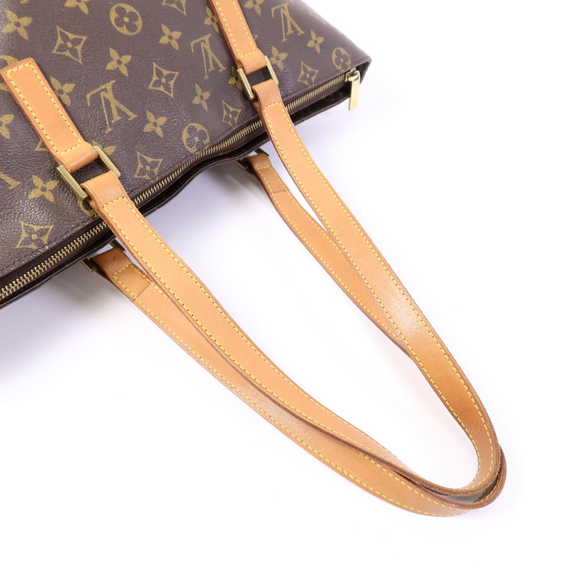 LOUIS VUITTON Monogram Cabas Mezzo金扣肩背袋棕色-8
