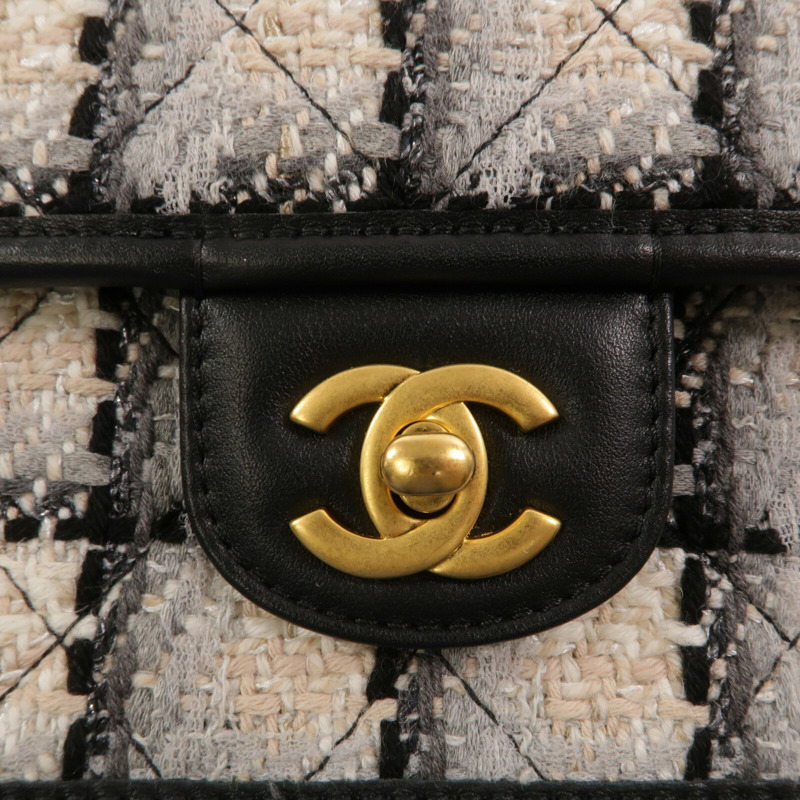 CHANEL Tweed/牛皮皮革Small Flap Bag With Top Handle鏈帶手挽肩背兩用袋-7