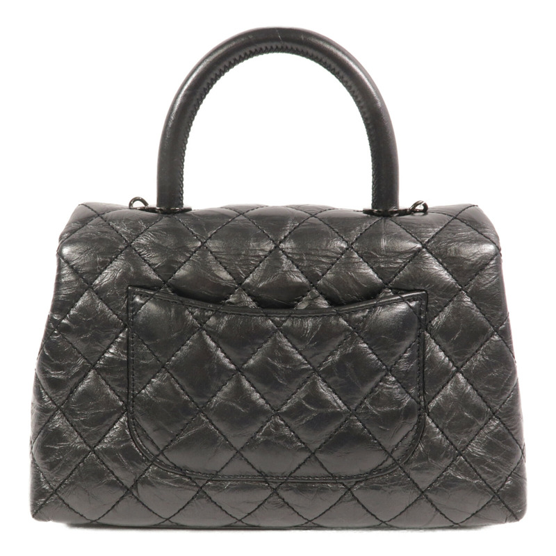 CHANEL 牛皮皮革Coco Handle Small鏈帶手挽肩背兩用袋-1