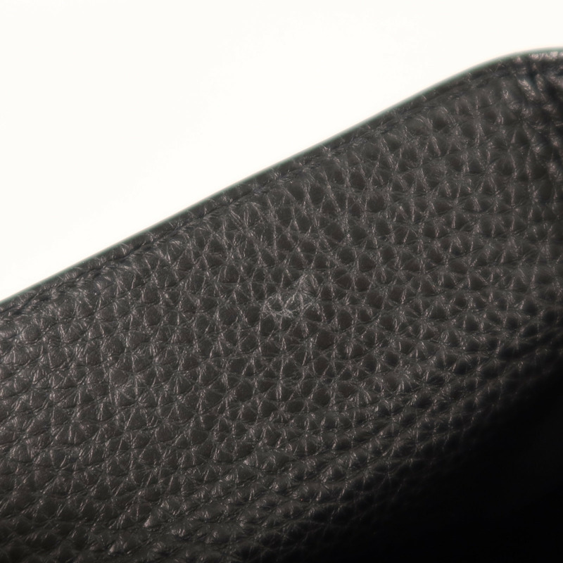HERMES Togo皮革Vide Poches銀扣肩背袋Noir-16