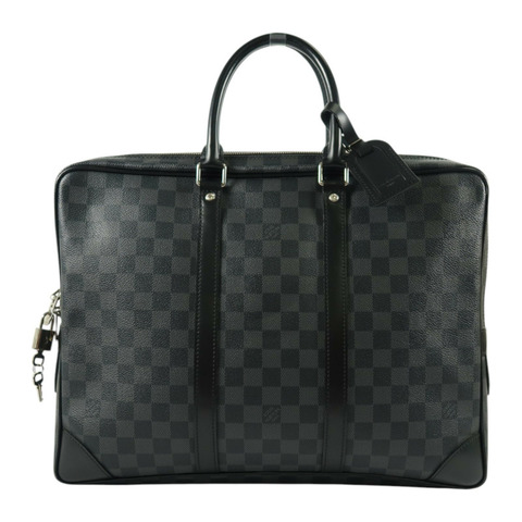 LOUIS VUITTON Damier Graphite Damier Graphite銀扣公事包