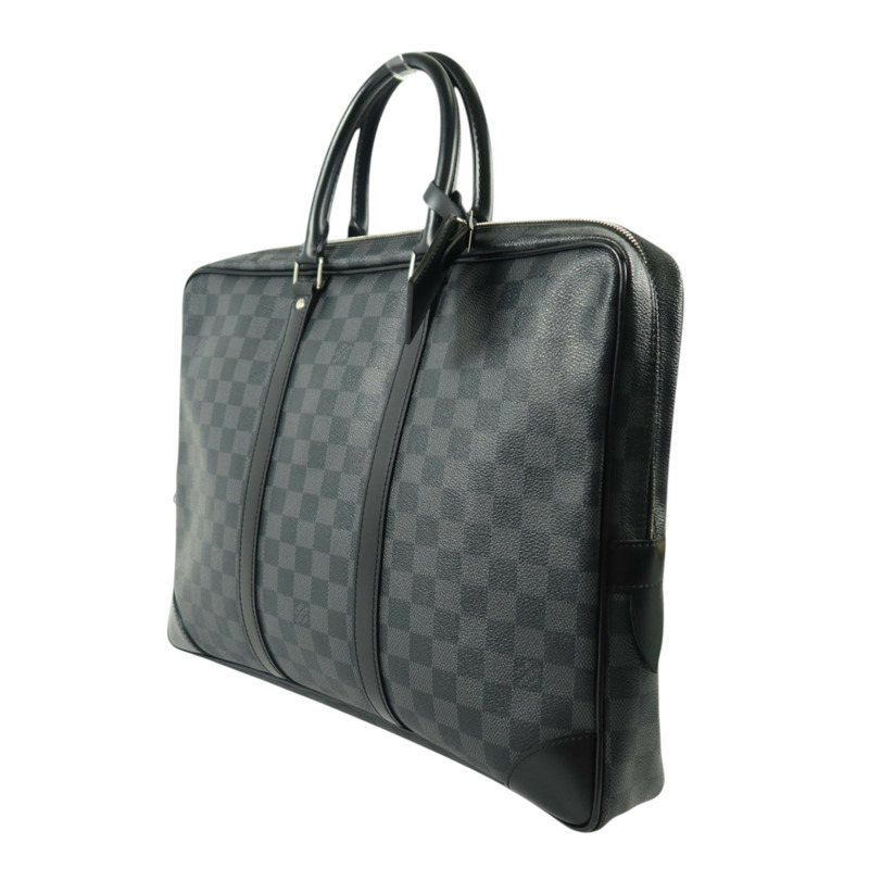 LOUIS VUITTON Damier Graphite Damier Graphite銀扣公事包-2