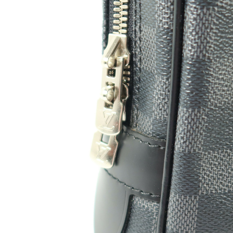 LOUIS VUITTON Damier Graphite Damier Graphite銀扣公事包-9