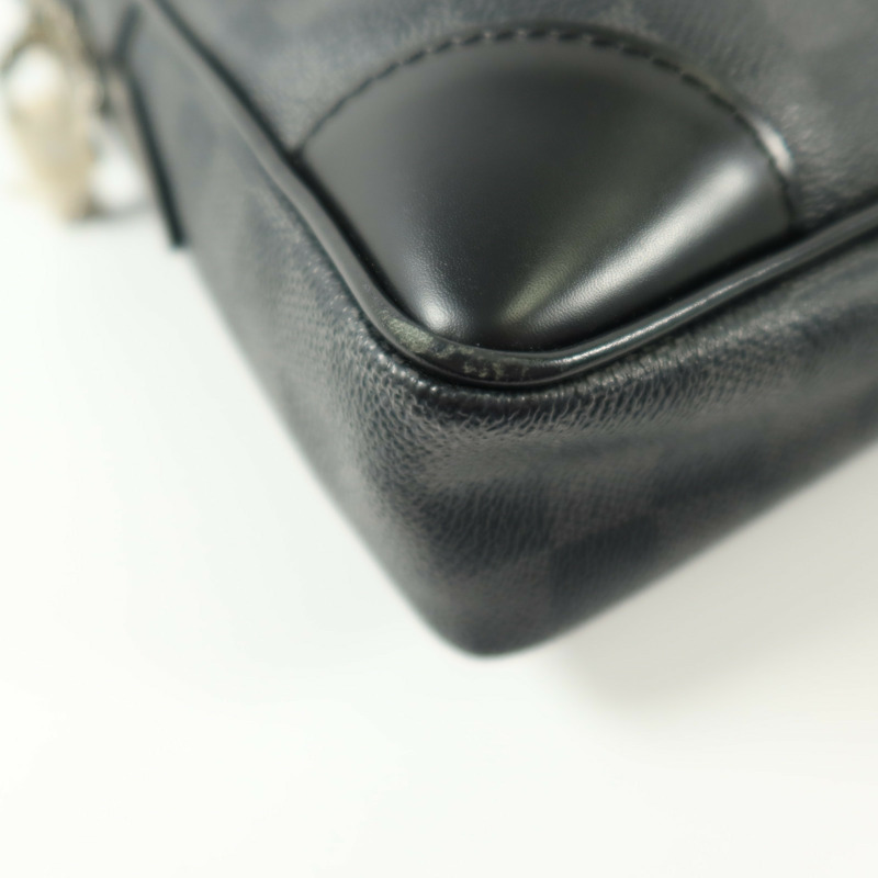 LOUIS VUITTON Damier Graphite Damier Graphite銀扣公事包-10
