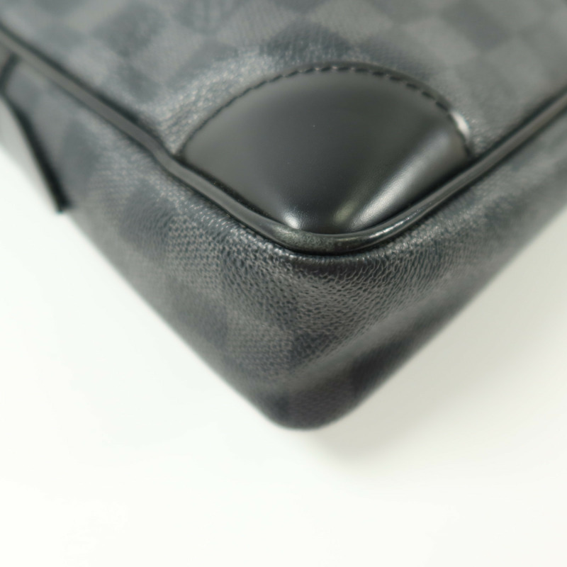 LOUIS VUITTON Damier Graphite Damier Graphite銀扣公事包-12