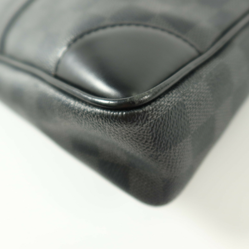 LOUIS VUITTON Damier Graphite Damier Graphite銀扣公事包-13